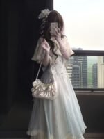 Gentle Style Outfit Lolita Style Dress Gentle Bow Sweet And Cute Puffy A-Line Skirt Petite Size - Image 4