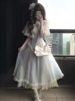 Gentle Style Outfit Lolita Style Dress Gentle Bow Sweet And Cute Puffy A-Line Skirt Petite Size