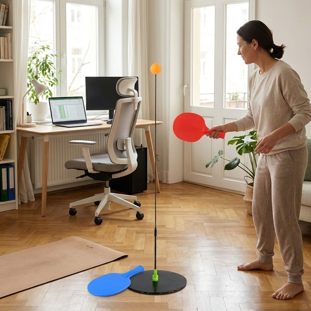 Adult Vision Training Ball Set - Designed for Rapid Eye Movement And Reaction Speed Training, Includes Elastic Stand And Ping Pong Paddle Fitness Training Kit, Ideal for Home Eye Exercise And Relieving Computer Eye Strain, Random Style And Color